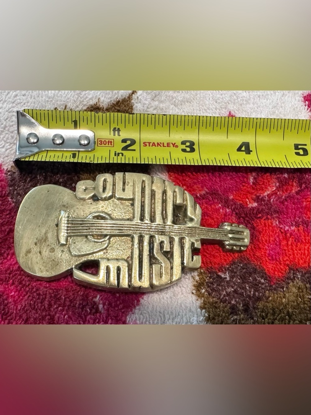 1980 solid brass Country Music belt buckle